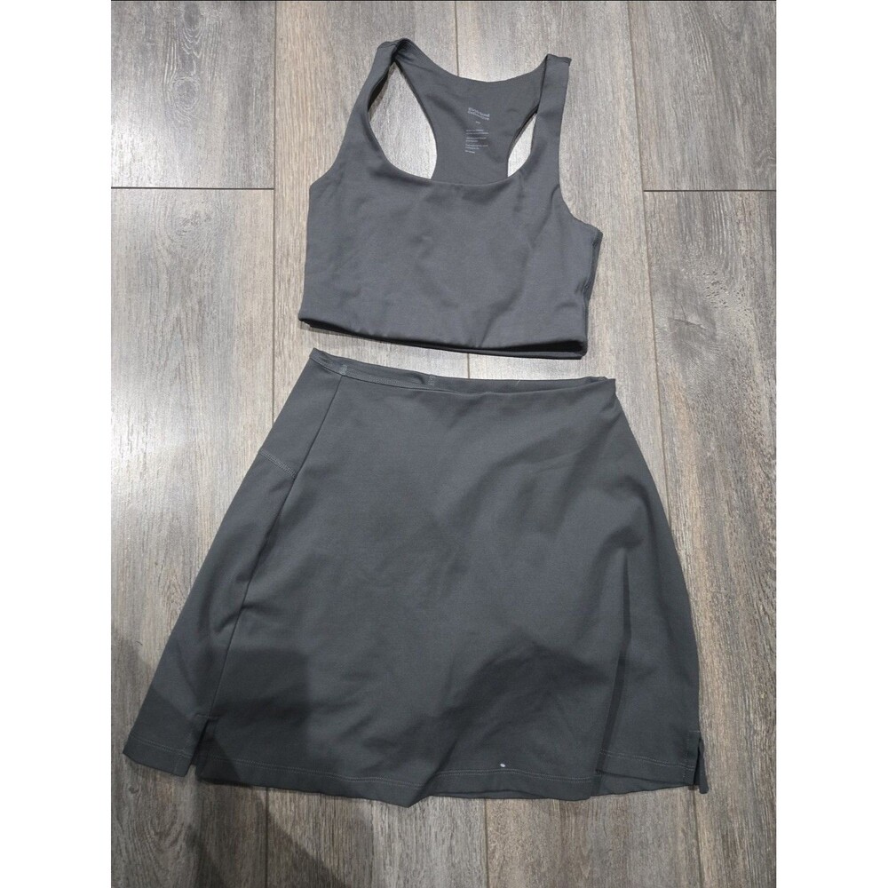 Girlfriend Collective Gray Activewear Set XS Top S Skort Athletic Outfit